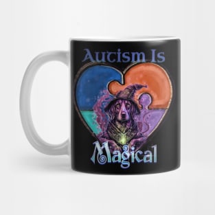 Autism Awareness Puzzle Dog Autism Is Magical Mug